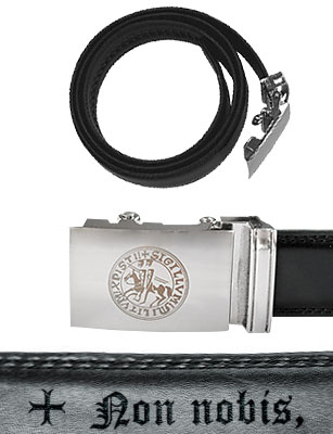 Ceinture Templier noire en cuir