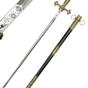 Épée maçonnique noire  »Lune et Soleil »