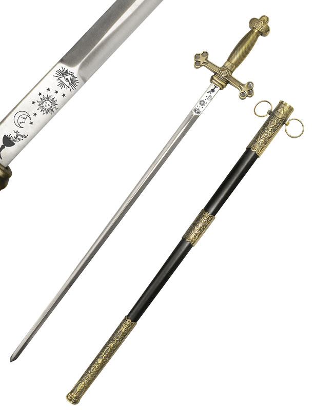 Épée maçonnique noire »Lune et Soleil » – Image 2